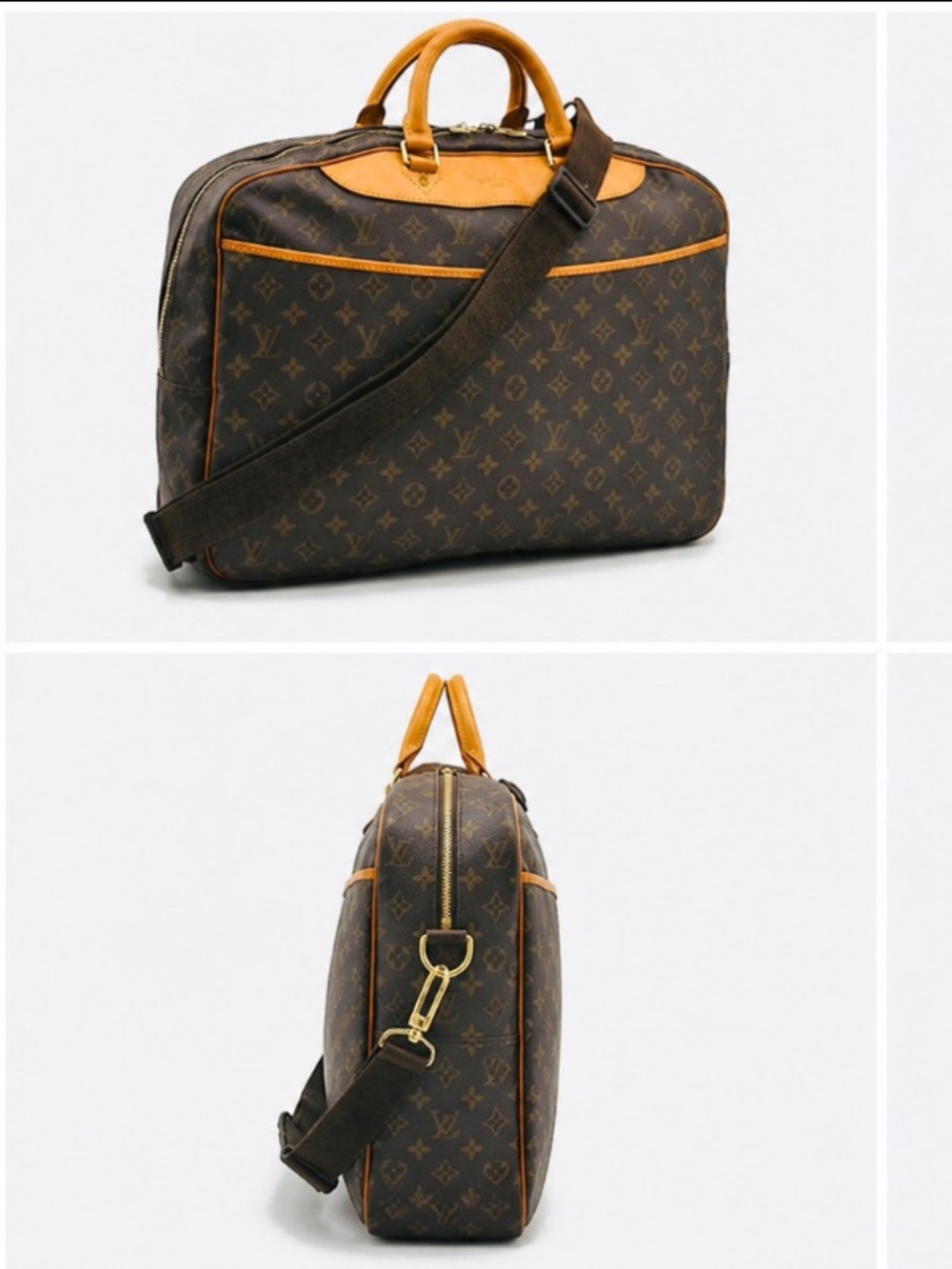 Auth Louis Vuitton Alize 24 Heures 2 pouch LV Travel bag
